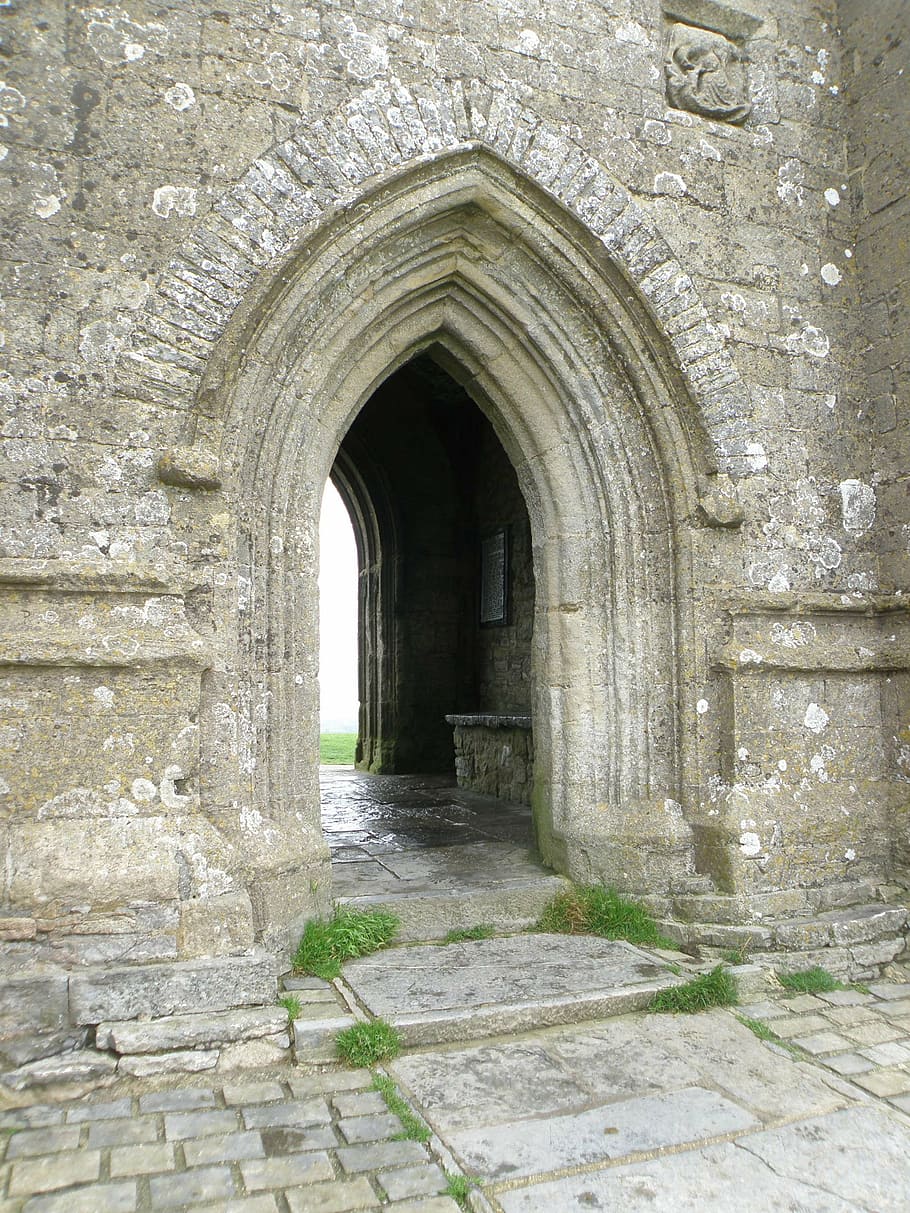 tor, gate, church, glastonbury, st michael's tower, arch, architecture, built structure, day, history