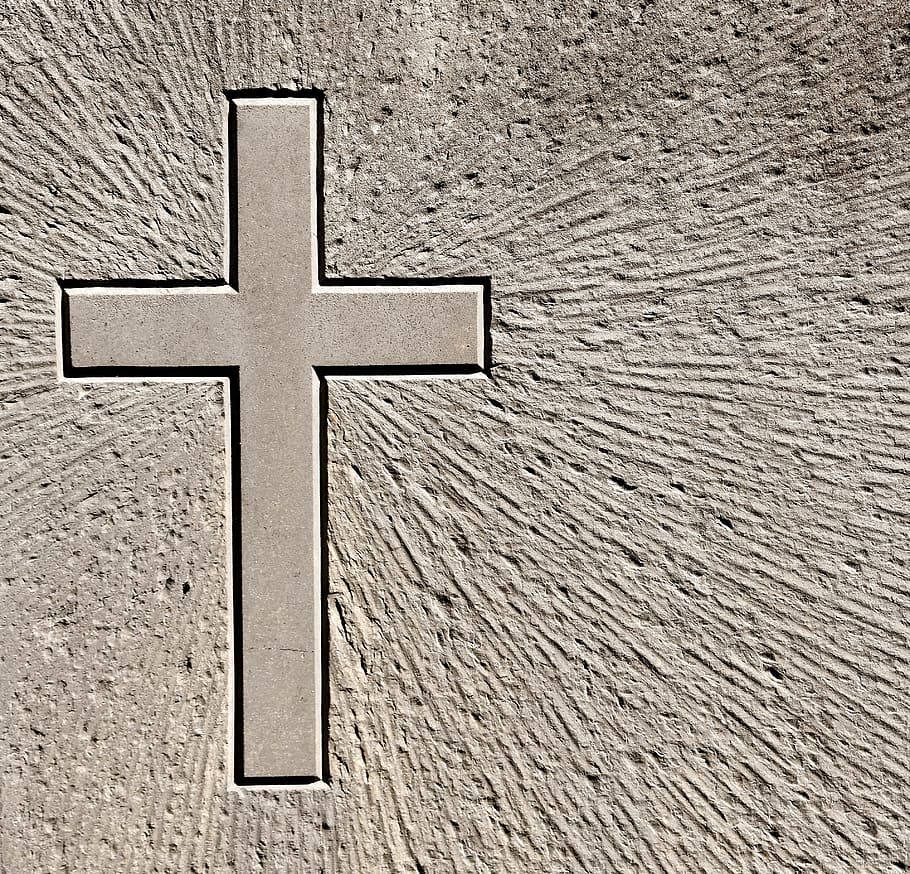 Cruz, piedra, lápida, cementerio, gris, fotograma completo, fondos, religión, crucifijo, texturado