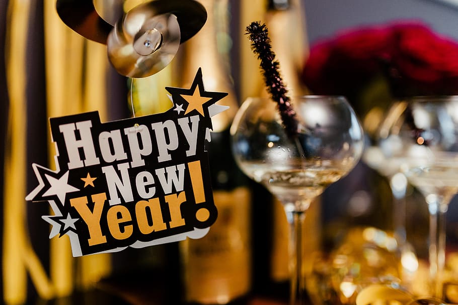 Fiesta de Año Nuevo, Nochevieja, fiesta, dorado, decoraciones, noche, serpentina, decoración del hogar, Año Nuevo, Eva