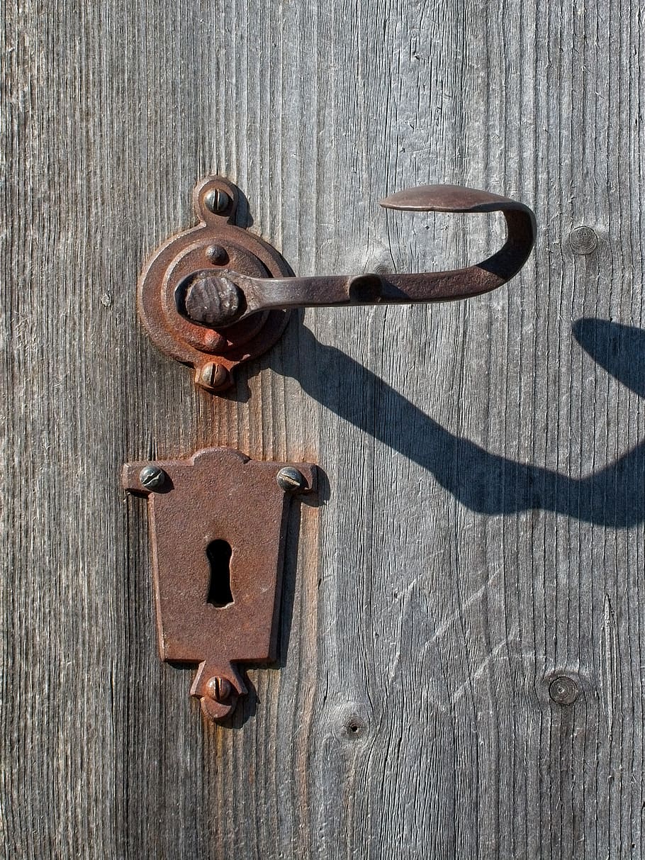 door handle, door hardware, door, handle, fitting, metal, old, antique, historically, decorative