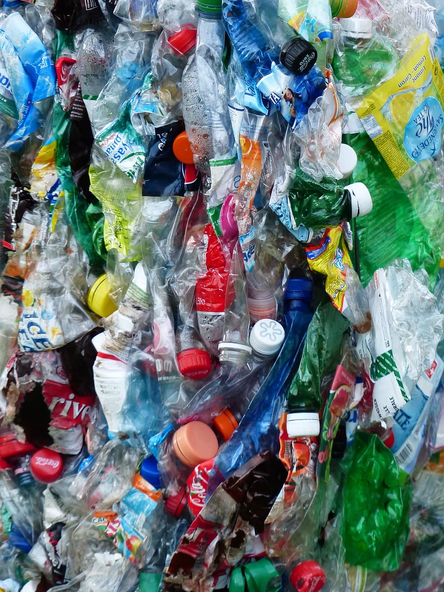 botellas abolladas, botellas de plástico, botellas, reciclaje, protección del medio ambiente, circuito, basura, plástico, prensado, prensas