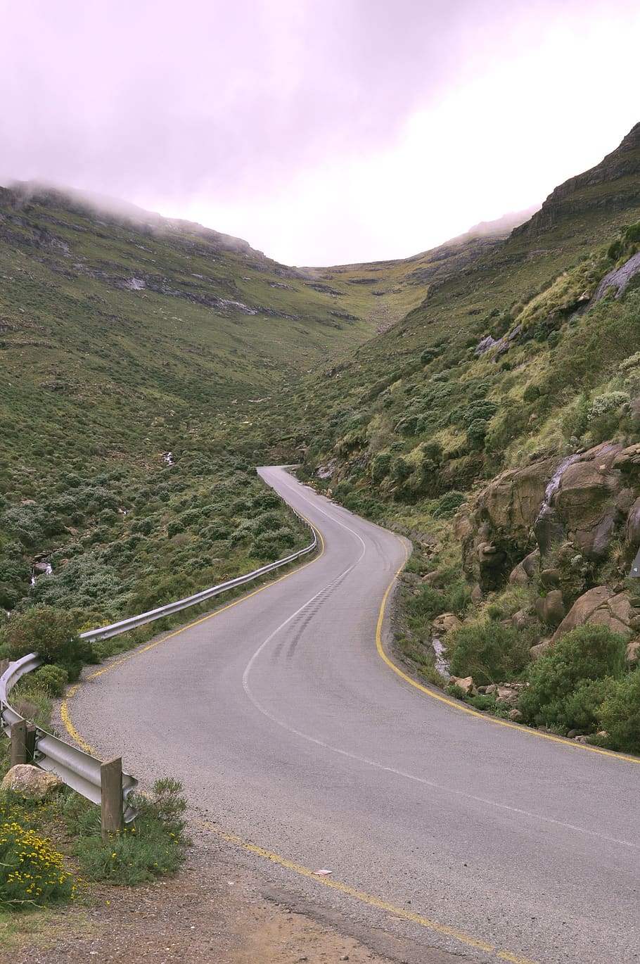 lesotho, africa, road, nature, travel, mountain, highway, landscape, trip, route