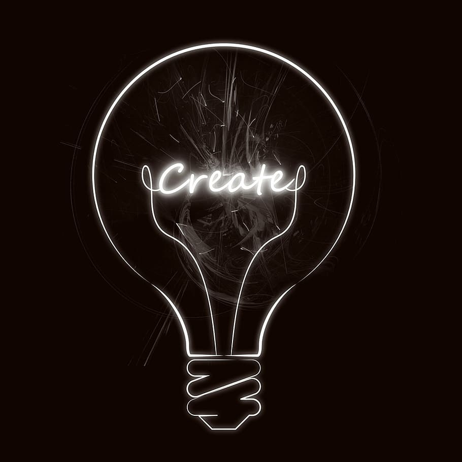 white, bulb illustration, create, text, idea, enlightenment, incidence, creativity, light Bulb, glowing