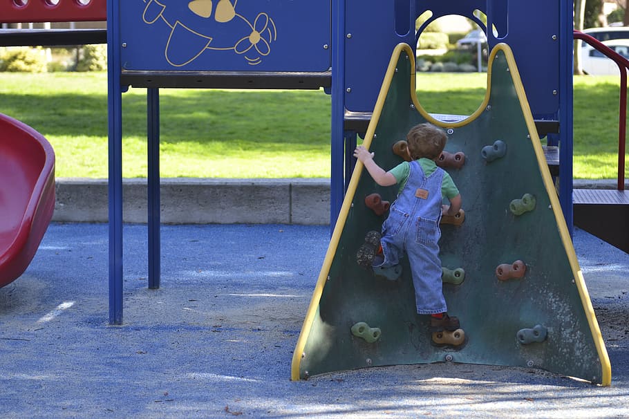child, climbing, green, slide, Playground, Boy, Fun, Climb, kid, park