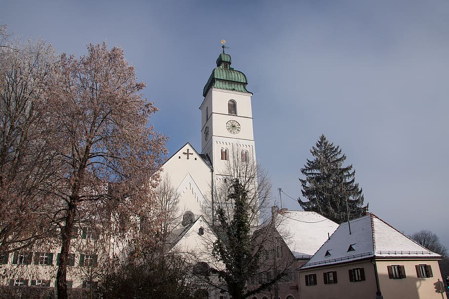 Church, Town, Town Center, Monastery, Sun, church, sunny, hoarfrost, winter, mood, cold