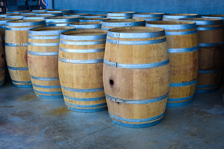 wine barrels, wine, barrel, wooden barrels, winery, storage, wine storage, cylinder, container, wine cellar