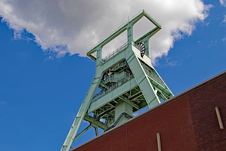 Bochum, Headframe, Mineração, Indústria, área de ruhr, museu de mineração, mina, carbono, projeto de lei, norte da rhine westphalia