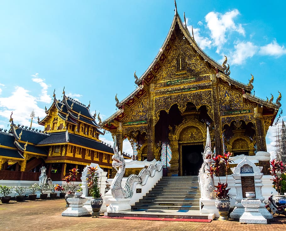 complejo del templo, templo, tailandia del norte, arquitectura, estructura construida, lugar de culto, creencia, religión, edificio, exterior del edificio