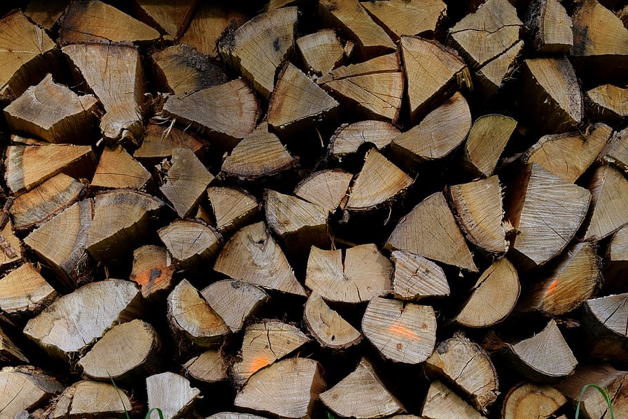 foto de primer plano de pila de leña, pila de madera, leña, madera para la chimenea, corte, protocolo, muchos, montón, recurso, energía
