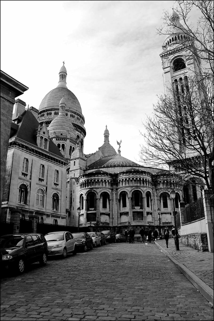 París, blanco negro, sagrado corazón, Montmartre, basílica, Francia, blanco y negro, iglesia, arquitectura, catedral