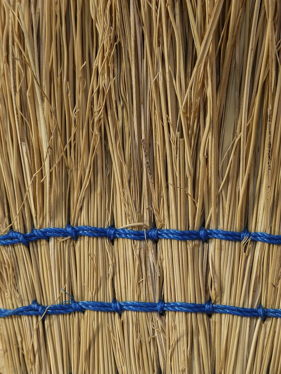 straw, broom, tool, household tool, housework, cleaning, close-up, full frame, backgrounds, brown