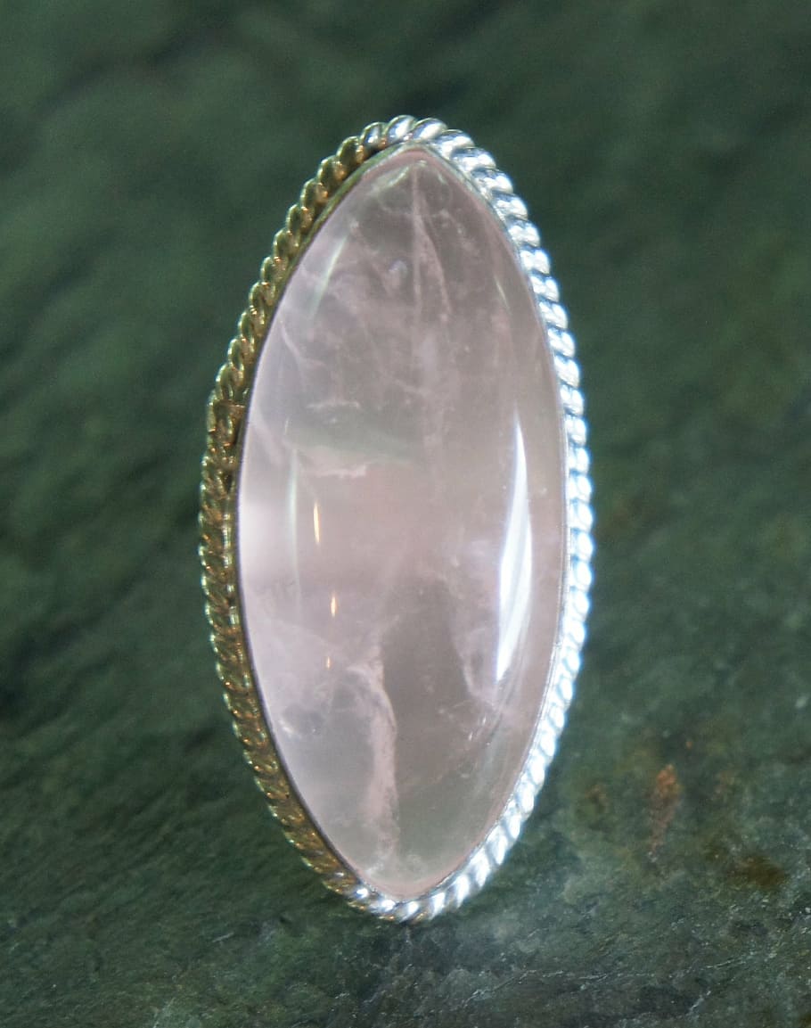 rose quartz, crystal, pink, silver, metal, jewelry, jewel, stone, gem, gemstone