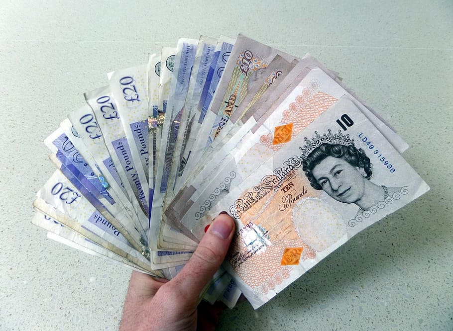 fan of banknote, pounds, sterling, notes, cash, money, currency, bank notes, wealth, rich