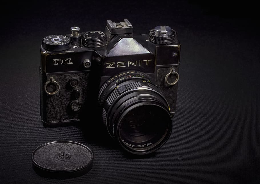 zenit, camera, vintage, retro, old, equipment, lens, technology, target, analog