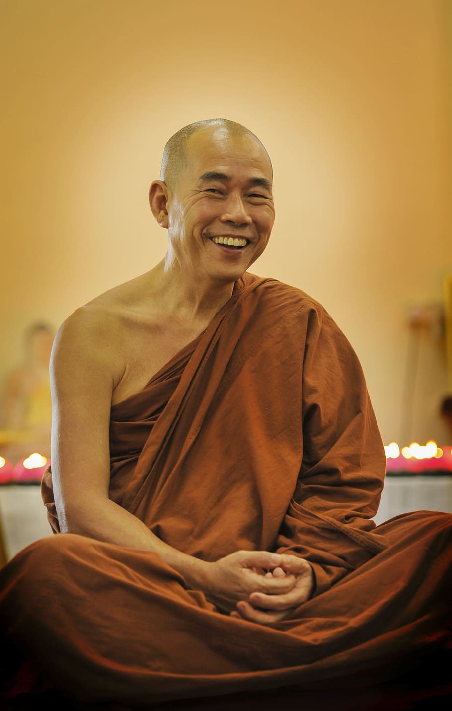 Theravada Buddhism, Old, Smiling, Monk, monge sorridente velho, monge velho, bhikkhu, budista, budismo, monástico