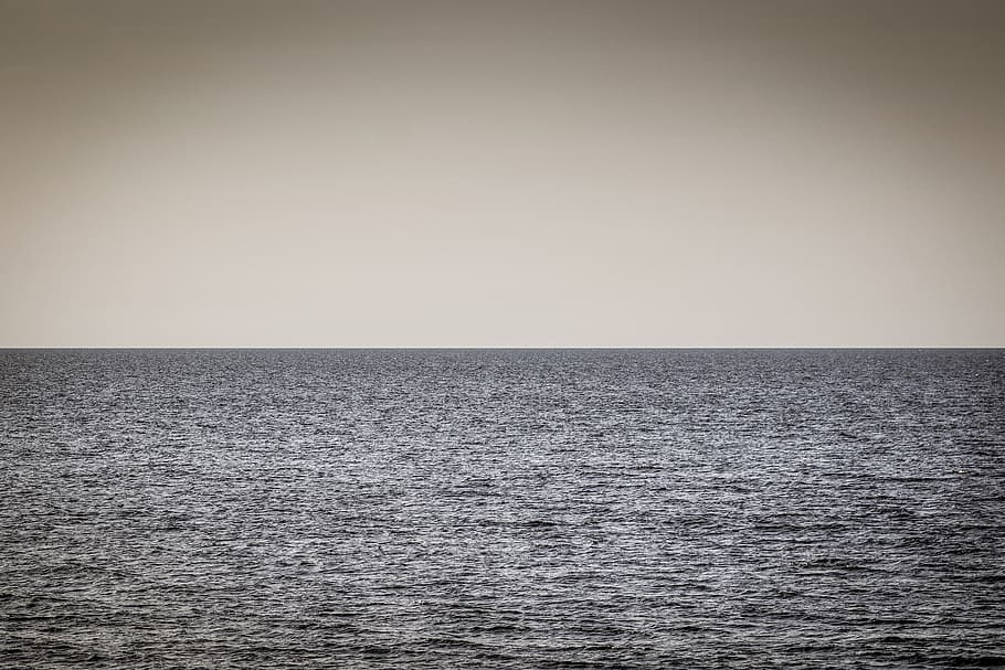 sea, ocean, the horizon, the vastness of the waters, water, the coast, the waves, widnokrąg, empty, the horizon line