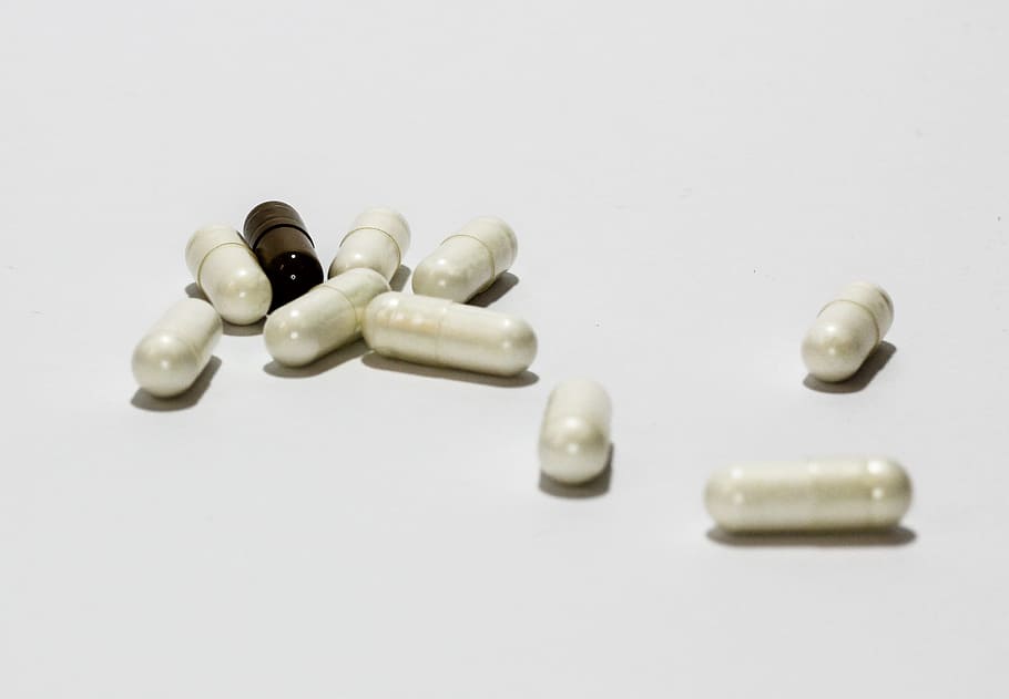 oval, branco, preto, lote de pílulas de remédios, medicamentos, cura, comprimidos, farmácia, médico, a doença