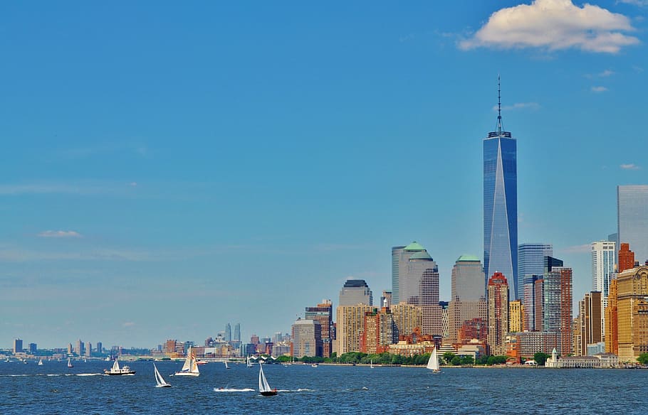 menara kebebasan, baru, york, manhattan, brooklyn, new york, arsitektur, pusat kota, pemandangan, pencakar langit