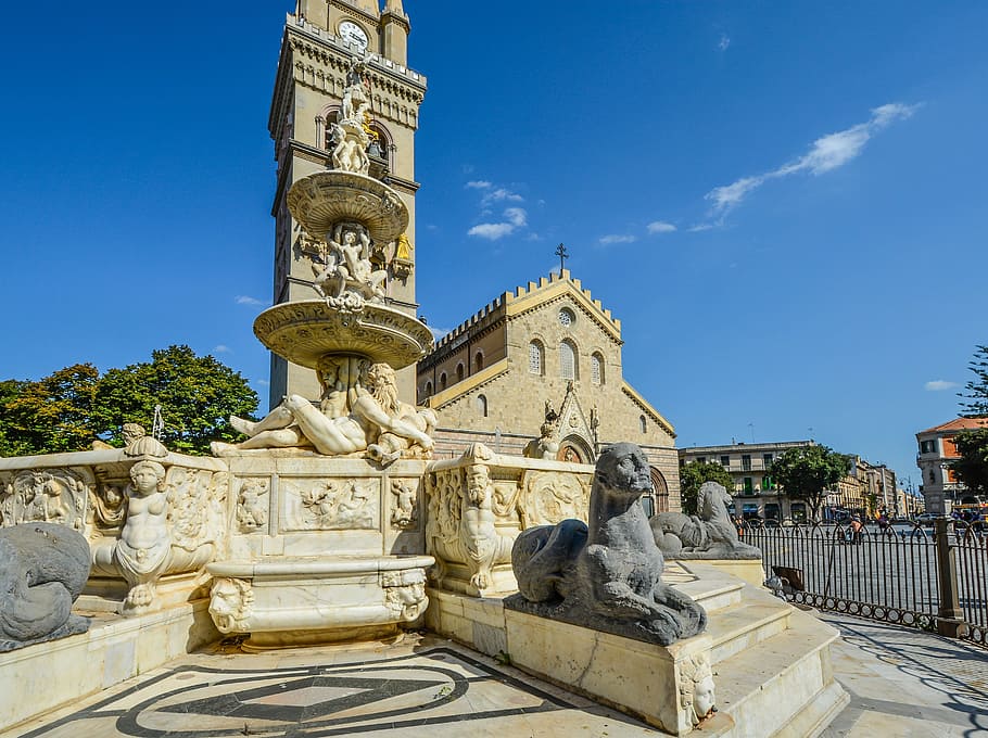 Sicily, Sculpture, Messina, Church, monument, italy, cathedral, square, town, sicilia