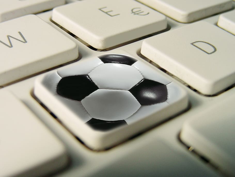 white, keyboard button, soccer ball skin, button, tap, computer, keyboard, input, hardware, letters