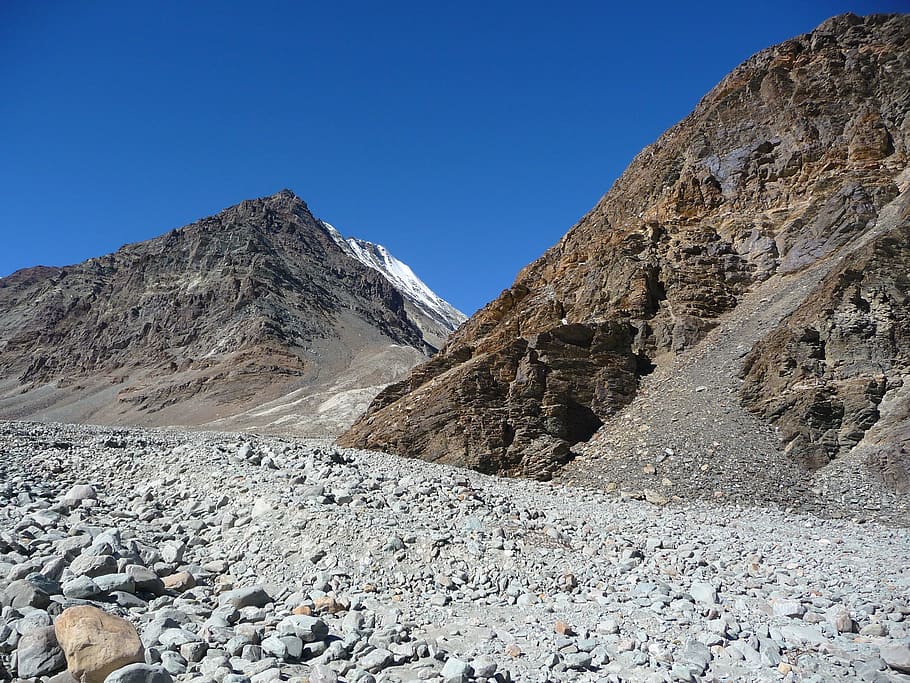 ladakh, indie, mountain, environment, rock, sky, landscape, scenics - nature, nature, solid