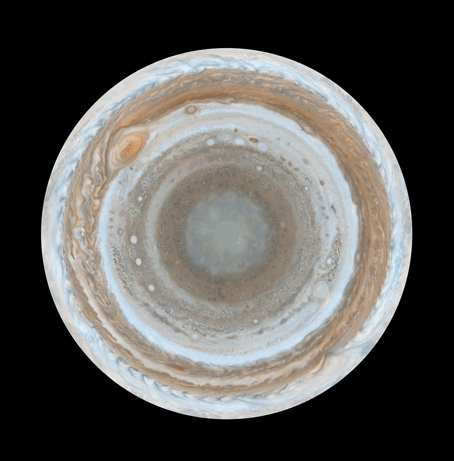 round, white, plate, black, surface, jupiter, planet, atmosphere, cassini, 2000