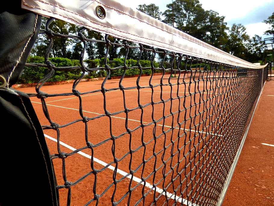 black, white, tennis, net, network, clay, strapping, sport, day, net - sports equipment