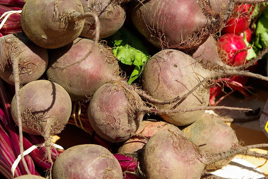 bunch, sweet, potatoes, Vegetables, Beets, Roots, Market, food and drink, vegetable, food