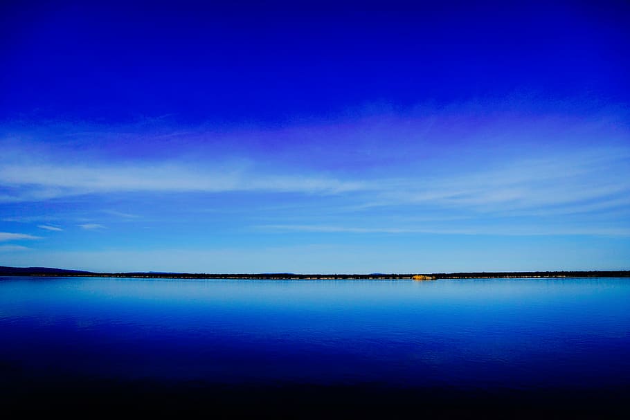 foto de paisagem, claro, corpo, água, azul, céu, dia, natureza, paisagem, nuvens