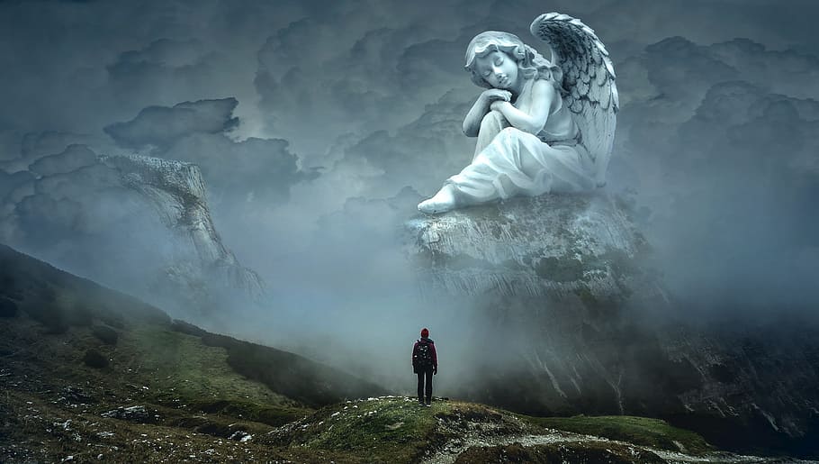 シルエット 人 見る 天使像イラスト ファンタジー 神聖 天使 山 おとぎ話 神秘的 Pxfuel