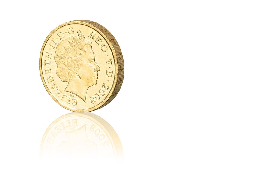 round 2008 gold-colored coin, British, Business, Buy, Cash, Coin, cash, coin, currency, english, finance