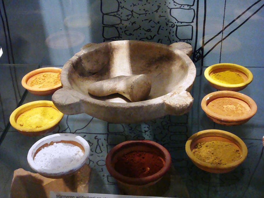 ceramics, pottery, bowl, pigment, rub, food, food and drink, freshness, indoors, healthy eating