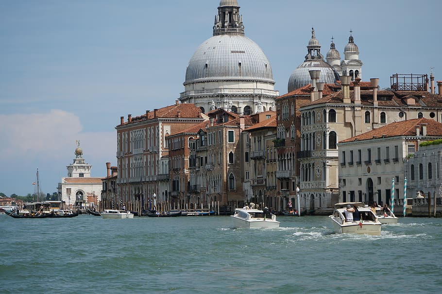 Venesia, Italia, grand canal, kanal, air, kota, Pemandangan kota, romantis, bangunan, bersejarah