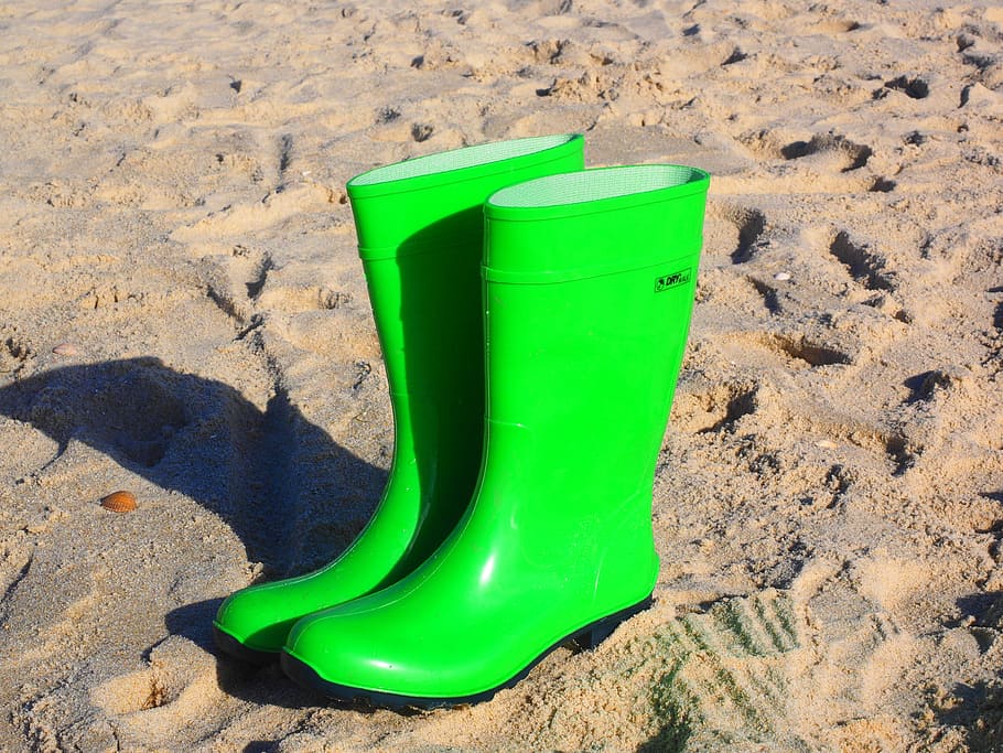 rubber boots, boots, green, light green, bilious green, shoes, rain shoes, function clothes, clothing, water boots