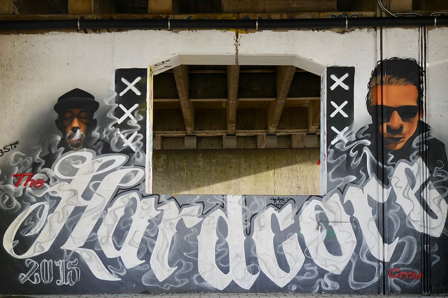 graffiti, amsterdam, the hardcore crew, 2015, urban, paint, wall, netherlands, spray, europe