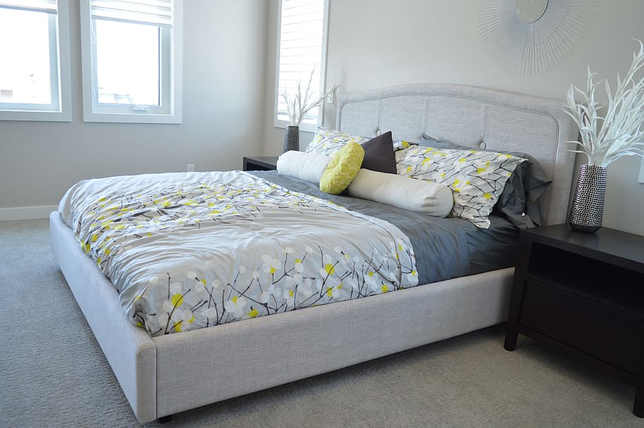 gray, storage lift-up bed, ;, gray-green-black, floral, comforter, pillow, storage, lift, bed