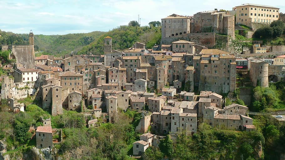 Sorano, Village, Tuscany, Italy, architecture, europe, town, cityscape, italian Culture, history