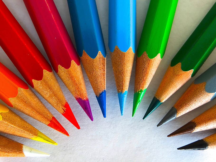 assorted-color coloring pencil lot, colour pencils, color, paint, draw, colorful, embassy, pointed, woody, rainbow colors