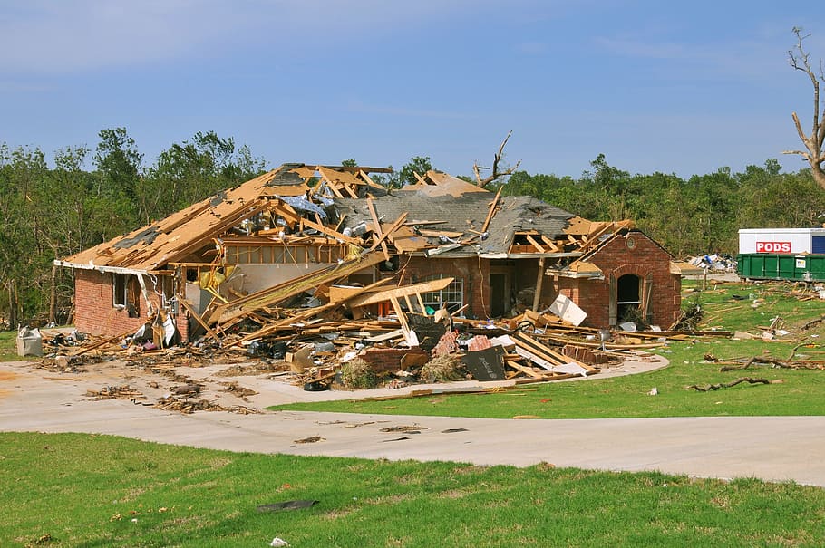 wrecked wooden house, tornado destruction, house, weather, disaster, loss, wind, home, storm, nature
