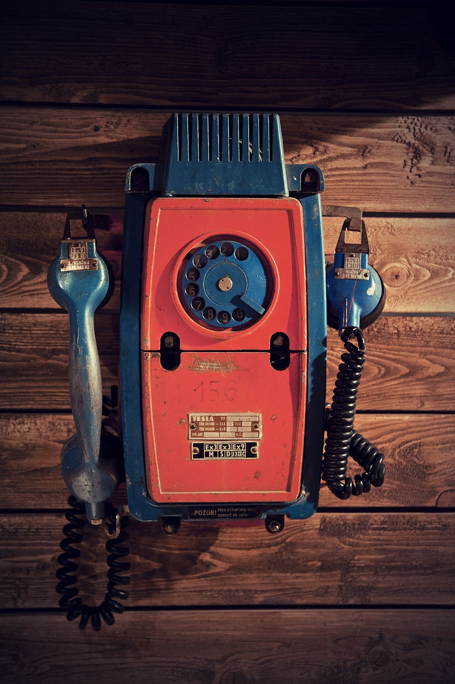 phone, the handset, technology, wood - material, communication, retro styled, telephone, indoors, connection, antique