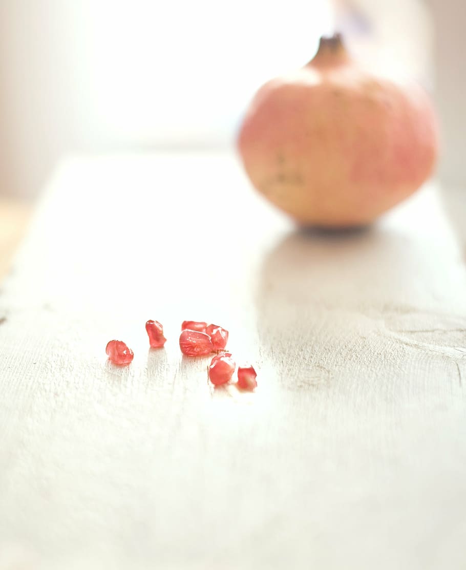 red, kernels, round, pink, fruit, white, surface, seeds, pomelo, pulp