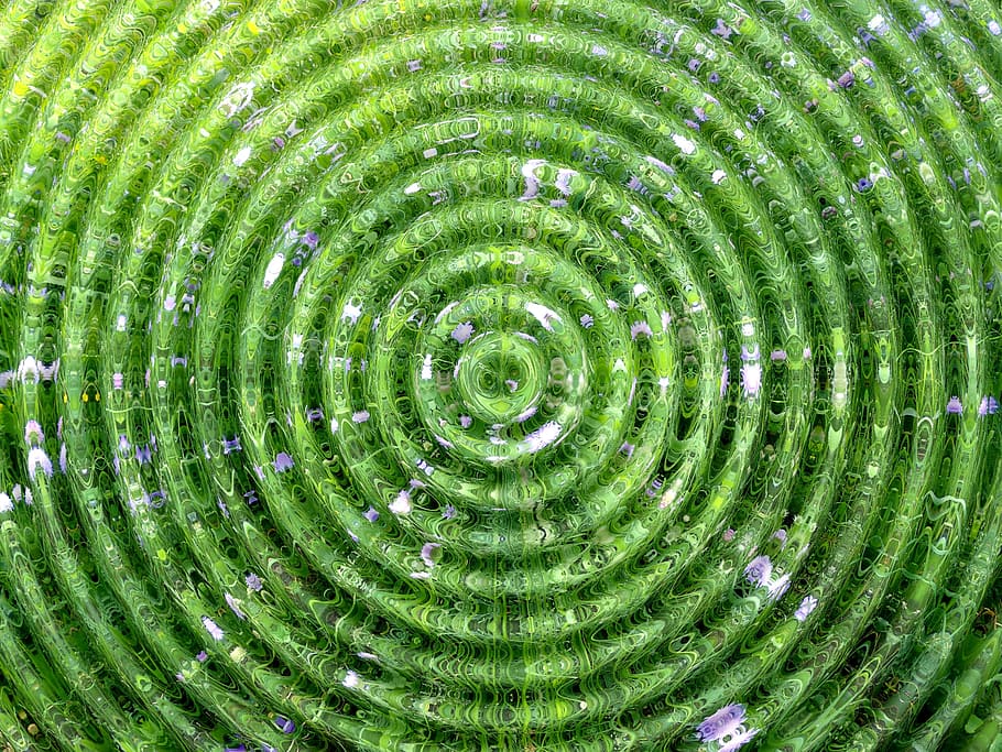 wallpaper hijau, lingkaran hijau, lonjakan, fantasi, warna hijau, bingkai penuh, latar belakang, tidak ada orang, konsentris, pola