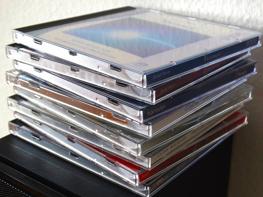 cd cover, music cd, cd, entertainment, music, plastic, transparent, color, still life, stack