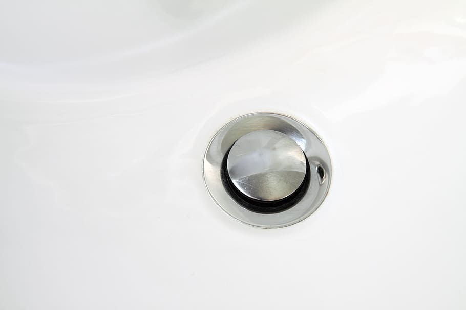 stainless steel sink, Bathroom, Chrome, Clean, Drain, Hole, metal, metallic, modern, plug