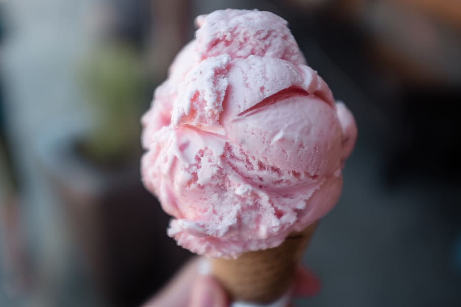 tiro, rosa, casquinha de sorvete, Closeup, comida / bebida, comida, verão, sorvete, sobremesa, gelo