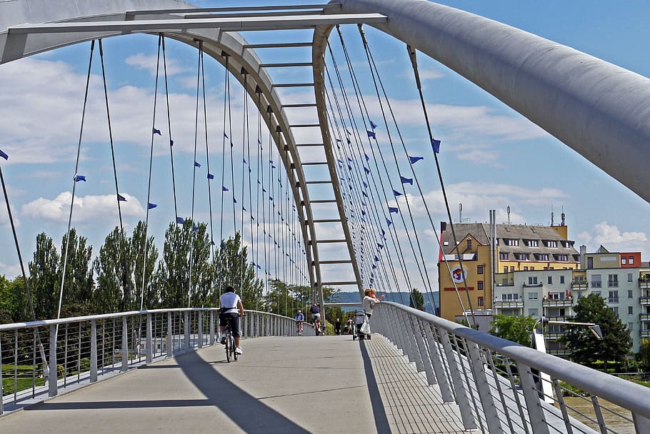 three countries bridge, rhine, cycle path, walk, germany, france, switzerland, weil am rhein, huningue, upper rhine