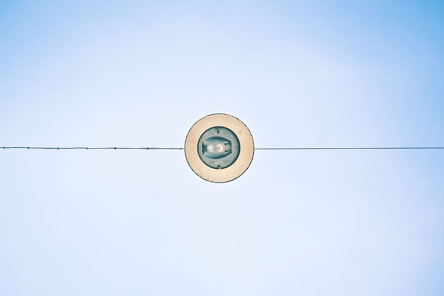 untitled, blue, sky, line, wire, copy space, clear sky, outdoors, day, close-up