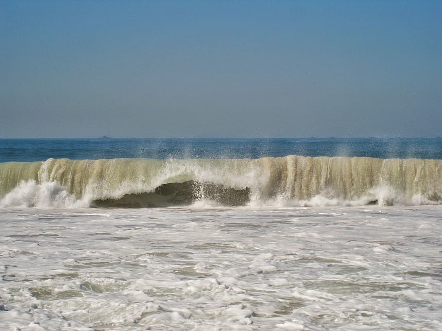 Copacabana, Raging, Waves, Rio de Janeiro, ondas furiosas, proibição alta, onda alta, onda perfeita, mar agitado, atlântico