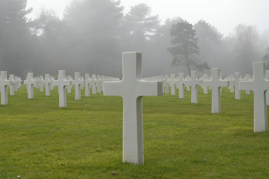 American, Cemetery, Landing, american cemetery, d day, commemoration, cross, normandy, tribute, falls