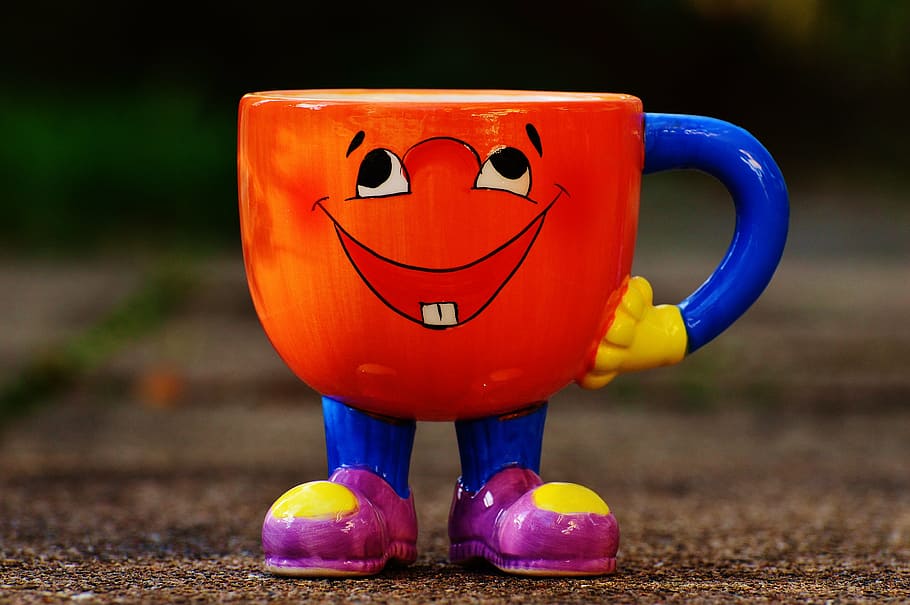 cup, funny, smiley, feet, laugh, emoticon, cute, drinking cup, drink, childhood